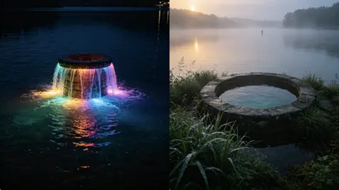 湖心古井涌出七彩灵泉